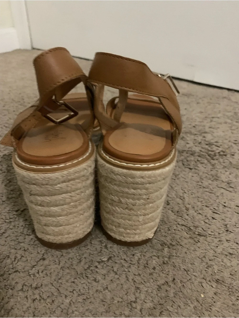Crown Vintage Tan Platform Slingback Sandals